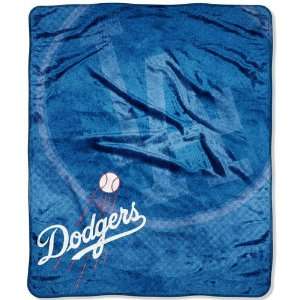  Los Angeles Dodgers MLB Royal Plush Raschel Blanket (Retro 