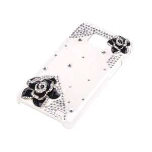  Black With Silver Flower Crystal Shell Cover Case For 