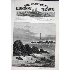   Wreck Ship Scilly Isles Bishop Rock Print 1875