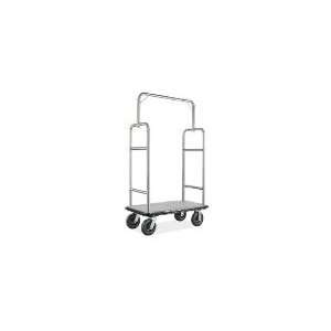    GRY   Upright Bellman Cart w/ Gray Carpet, Stainless