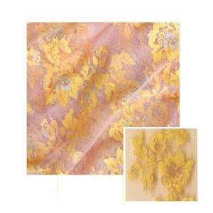  59 Wide Designer Floral Yellow Lace Fabric By The Yard 
