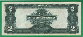 You are bidding on a beautiful 1899 $2 Silver Certificate Large Bill 
