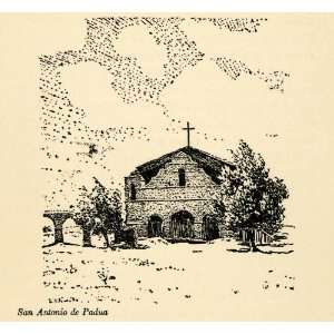  1910 Print San Antonio de Padua Spanish Mission Alta 
