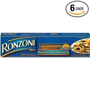Ronzoni Pasta Roasted Garlic Fettucini, 12 Ounce Packages (Pack of 6)