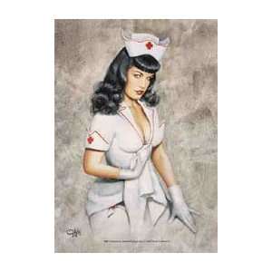  Bettie Page  Nurse Bettie 30 x 40 Textile/Fabric 