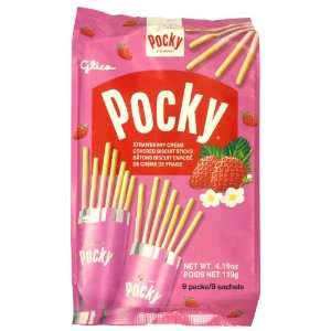 Glico Pocky, Strawberry, Net Wt. 4.19oz, 9 count (Pack of 5)  