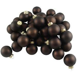  Pack Of 20 Matte Brown Glass Ball Christmas Ornaments 1.5 