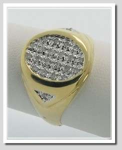 Mens Designer Diamond Ring 0.25ct 10K Yellow Gold Size 2.8 Grams 