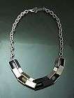 Designer Inspired 2tone Chain Necklace 4tone pendant Gold/Silver/Gray 