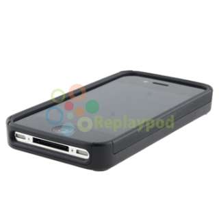 Black Checker Bling Gem Dual Flex Hard Case Cover For Apple iPhone 4S 