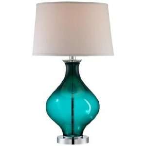  Teal Blue Glass Decanter Table Lamp