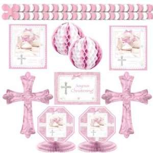 com Baby Girl Pink Christening Decorating Kit Pack of 10 Decorations 