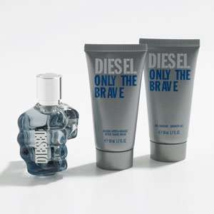 Diesel Only The Brave 3pc Gift Set, 1.7oz Edt, 1.7oz After Shave Balm 