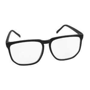   Black Plastic Frame Clear Lens Eyewear Glasses