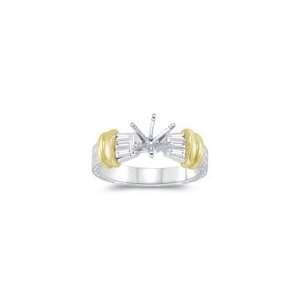  0.24 Cts Diamond Ring Setting in 18K Two Tone Gold 5.0 