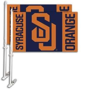   SYRACUSE ORANGE Car Flag w/Wall Brackett Set of 2