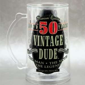   Dude 50 Beer Mug   50th Birthday Gift for Man