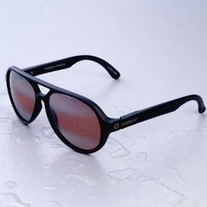 Black Matte Aviator Floating Sunglasses with Polarized Polycarbonate 