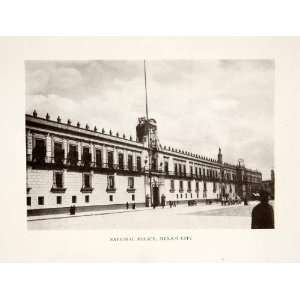  1914 Print National Palace Mexico City Plaza de la Constitucion 
