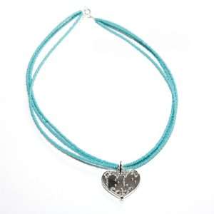  Braille Silver Heart with Beaded Necklace Health 
