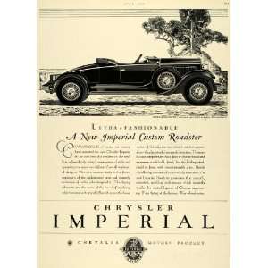 1929 Ad Chrysler Imperial Motors Roadster Vehicle Car 