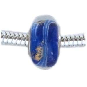  BLUE LAGOON Sterling Silver Lampwork Charm Bead for Troll 
