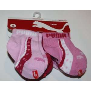  Puma Infant/Baby Girl Socks 6 Pair Size 0 12 Months Pinks Baby