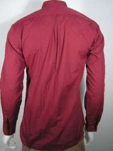   80s Wayne Scott Burgundy Red Wing Tip Collar Tuxedo Dress Shirt Medium