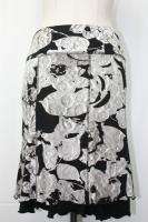   Ribkoff Black Beige Floral Print Skirt Size 8 10 New NWT UK 10 12