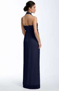 NEW JS COLLECTIONS PLEATED MESH HALTER GOWN 16 $198  