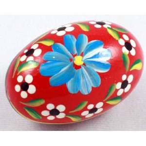  Pisanki Polish Wooden Egg RED