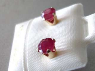 30 CTS RUBY NATURAL GENUINE RUBIES IN 10KT SOLID GOLD STUD EARRINGS 