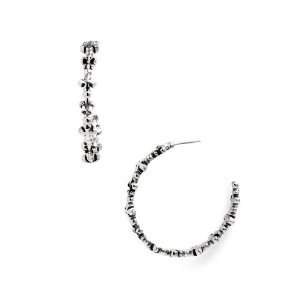  Queen Baby Fleur de Lis & Cross Hoop Earrings Jewelry