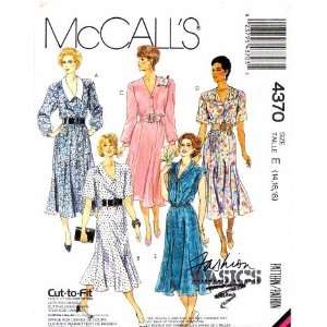  McCalls 4370 Sewing Pattern Front Button Dress Gored 