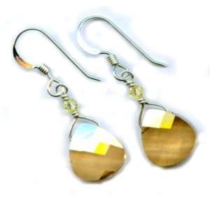 Grad or Mom   Swarovski Crystal Golden Shadow Focal with Pale Yellow 