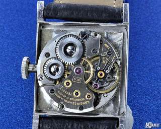 Mens Palladium Rectangular Longines Tiffany & Co Watch C.1940s 