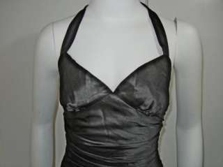 Womens Black Betsey Johnson Silk Cocktail Halter Dress Size 2  