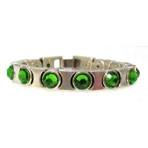 HEET Aluminum/Zinc Blend Smooth Silver and Leather Bracelet with 