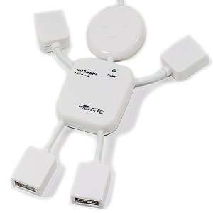    4 Port Real USB 2.0 Hi speed HUB Snow Man White Electronics