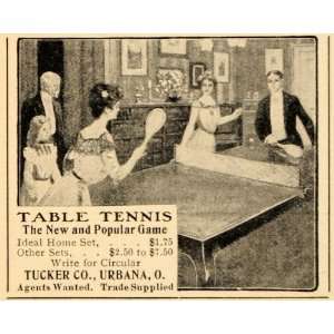   Tennis Ping Pong Tucker Urbana   Original Print Ad