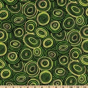  44 Wide Veras Garden Pinwheel Licorice Green Fabric By 
