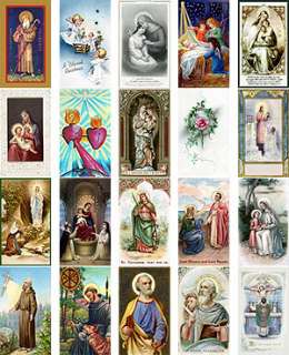 100 VINTAGE HOLY PRAYER CARDS Hi Res Scans Images on CD  