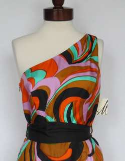 Milly of NY Kaleidoscope Print Silk Twill Dress 12 10 M L UK 14 NWT $ 