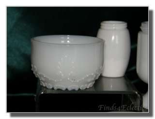 LOT 6 Vintage Milk White Glass Vanity Cold Cream Jars  