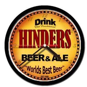  HINDERS beer and ale cerveza wall clock 