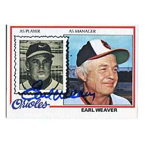  Earl Weaver Autographed/Signed 1966 Topps Card Sports 