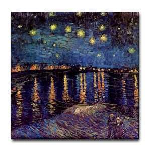  Van Gogh Ceramic Art Tile Starry Night Over Rhone Art Tile 