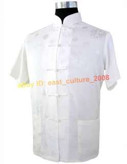Chinese Mens Dragon Kung Fu Shirt Cream colored MHS 26  