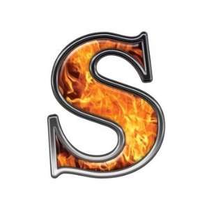  Reflective Letter S with Inferno Flames   4 h 