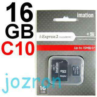 Imation 16GB 16G Micro SDHC TF Card Class 10+SD Adapter  